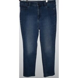 Talbots 14P Flawless High-Waist Straight Leg Jeans Blue Stretch Denim Jeans Pkts